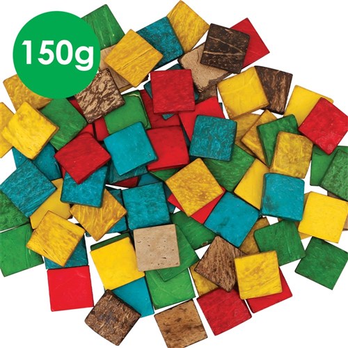 Coconut Shell Squares - Coloured - 150g Pack