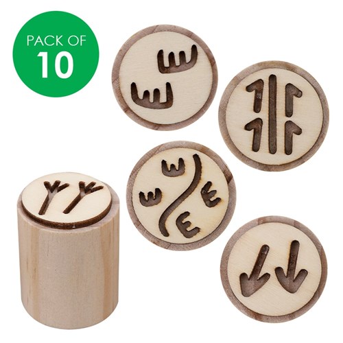 Indigenous Designed Wooden Stamps - Pack of 10