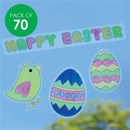 Colour Your Own Window Clings - Easter - Pack of 70