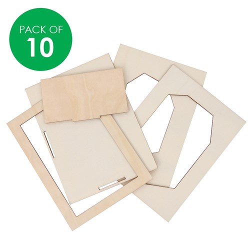 Wooden Geometric Layered Frames - Pack of 10
