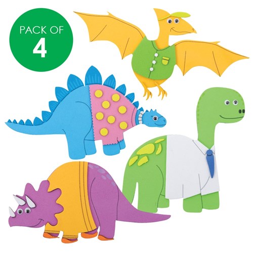 Foam Dinosaur Magnets CleverKit Multi Pack - Pack of 4