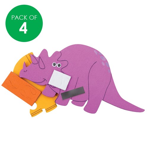 Foam Dinosaur Magnets CleverKit Multi Pack - Pack of 4