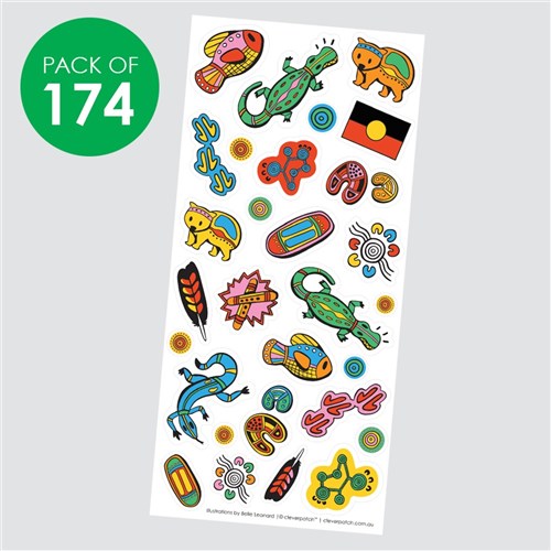 Indigenous Designed Stickers - Bright - Pack of 174