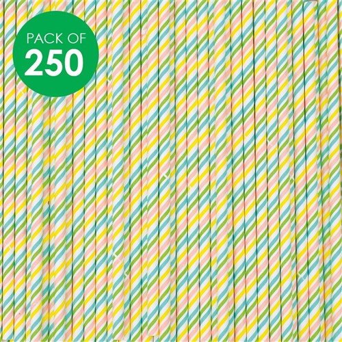 Recyclable Paper Straws - Rainbow - Pack of 250