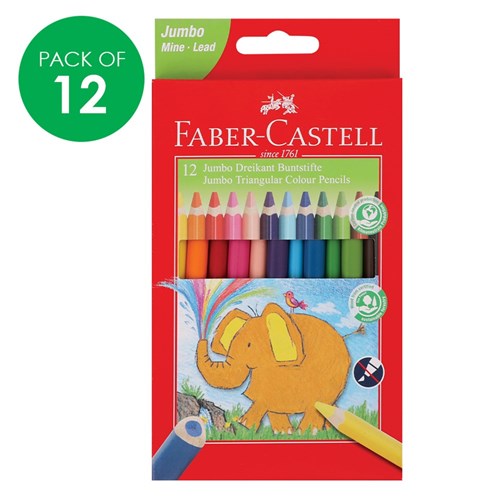 Faber-Castell Jumbo Triangular Pencils - Pack of 12