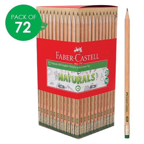 Faber-Castell Naturals Graphite HB Pencils - Pack of 72