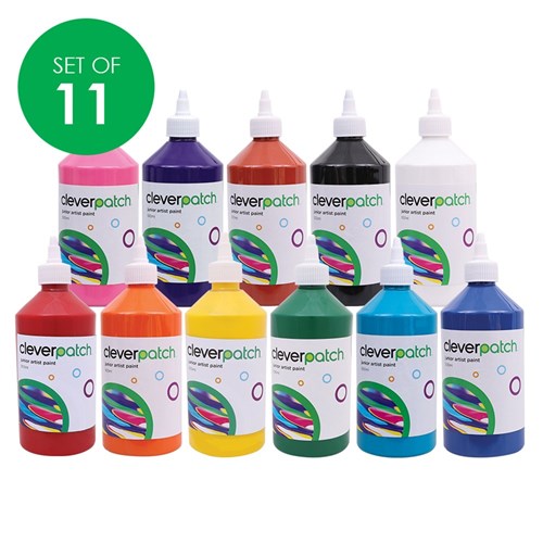 CleverPatch Junior Artist Paint - 500ml - Set of 11 Colours