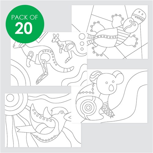 Sand Art Sheets - Aussie Animals - Pack of 20