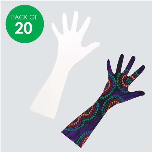 Hands & Wrists - White Cardboard - Pack of 20