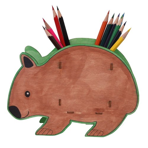 3D Wooden Wombat Pencil Holder - Each