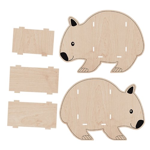 3D Wooden Wombat Pencil Holder - Each