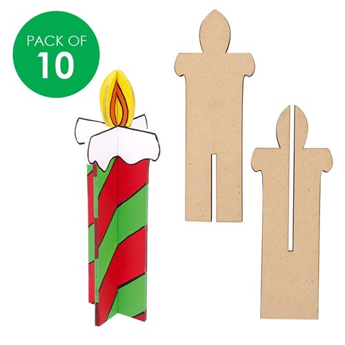 3D Wooden Candles - Pack of 10