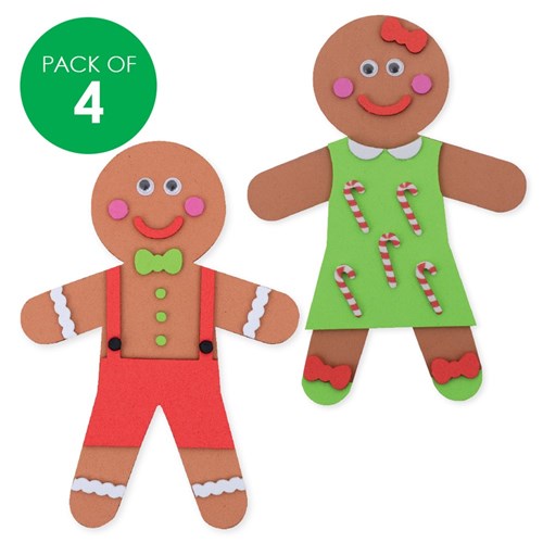 Foam Gingerbread Magnets CleverKit Multi Pack - Pack of 4