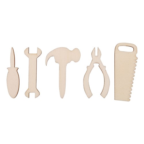Mini Wooden Tool Shapes - Pack of 50