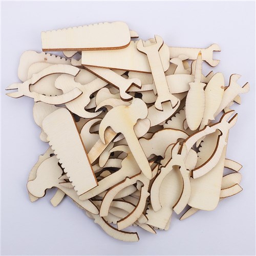 Mini Wooden Tool Shapes - Pack of 50