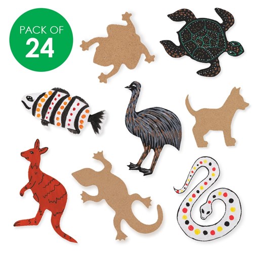 Wooden Australian Animals - Pack of 24