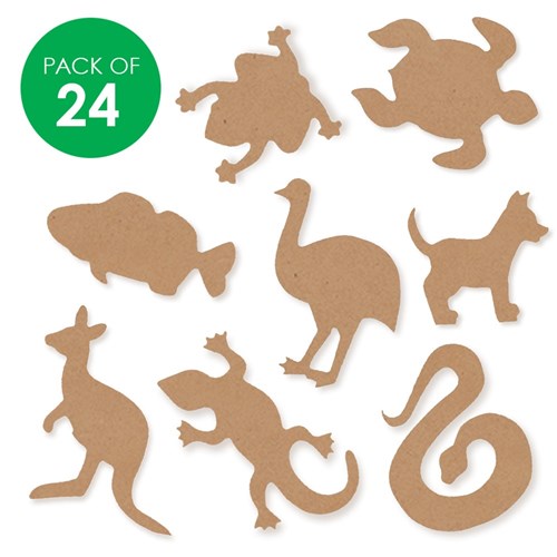 Wooden Australian Animals - Pack of 24