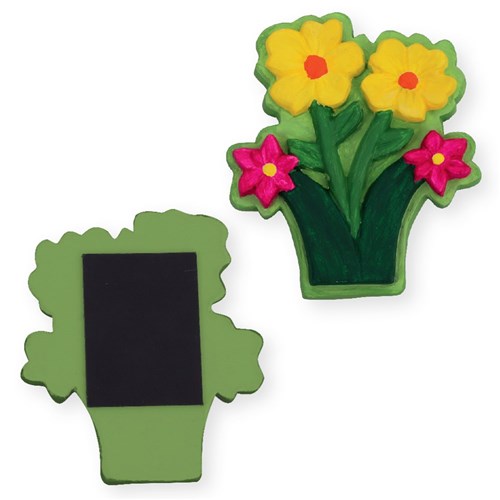 Plaster Flower Magnets - Pack of 10