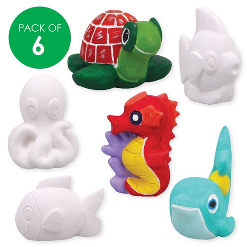 Plaster Sea Animals - Pack of 6