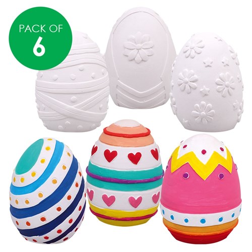 Plaster Easter Eggs - Pack of 6