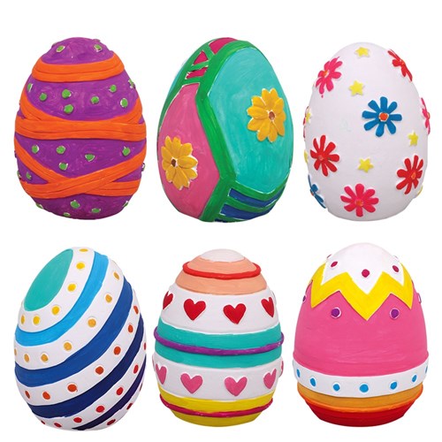 Plaster Easter Eggs - Pack of 6