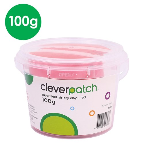 CleverPatch Super Light Air Dry Clay - Red - 100g Tub