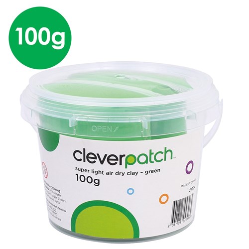 CleverPatch Super Light Air Dry Clay - Green - 100g Tub