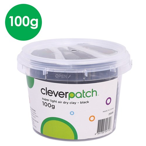 CleverPatch Super Light Air Dry Clay - Black - 100g Tub
