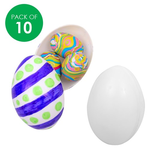 Plastic Eggs - White - Pack of 10