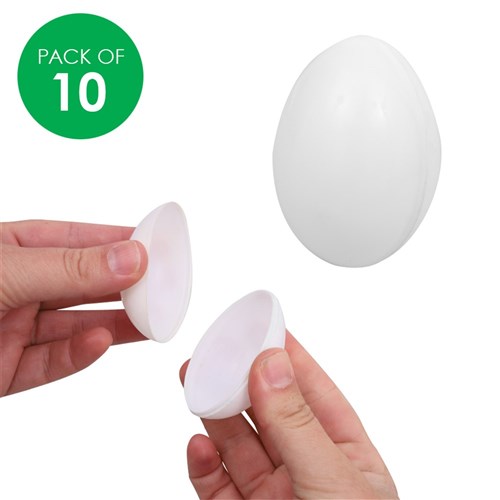 Plastic Eggs - White - Pack of 10
