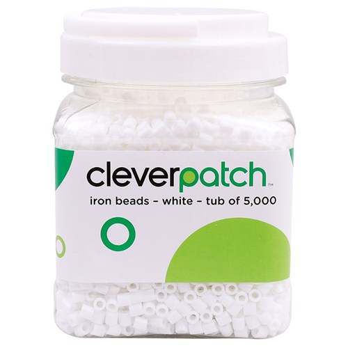 CleverPatch Iron Beads - White - Tub of 5,000