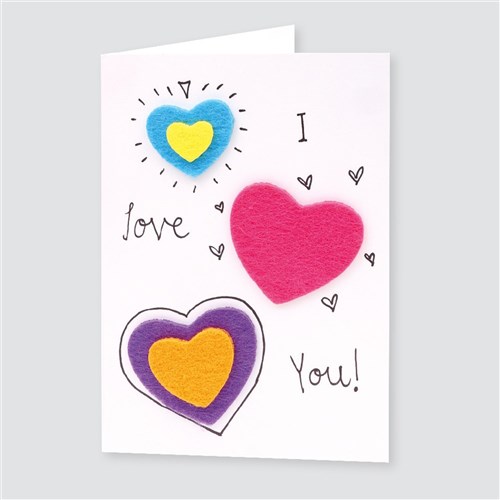 Felt Stickers - Hearts - 100g Pack