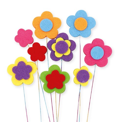 Felt Stickers - Flowers - 100g Pack