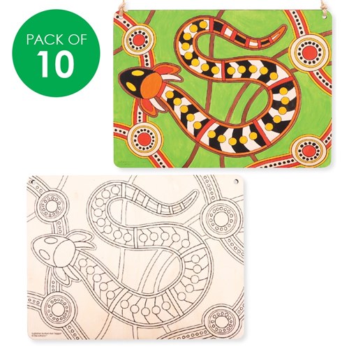 Indigenous Designed Wooden Boards - Serpent - Pack of 10
