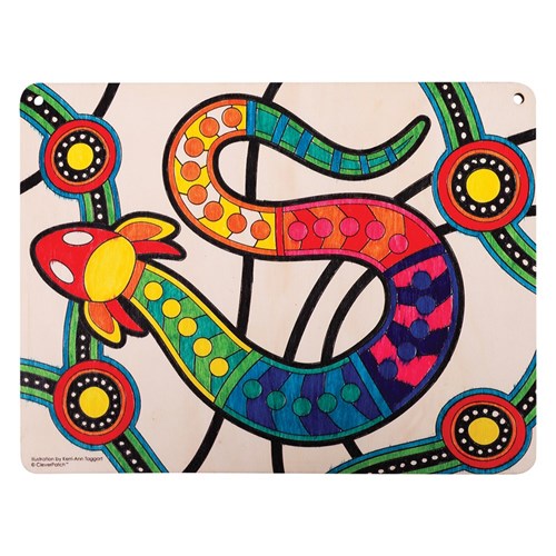 Indigenous Designed Wooden Boards - Serpent - Pack of 10
