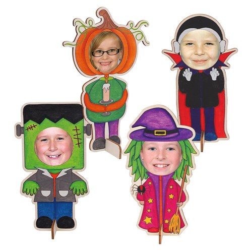 3D Wooden Halloween Character Frames - Pack of 12