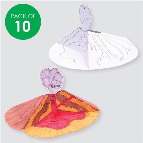 3D Paper Volcanoes - Pack of 10