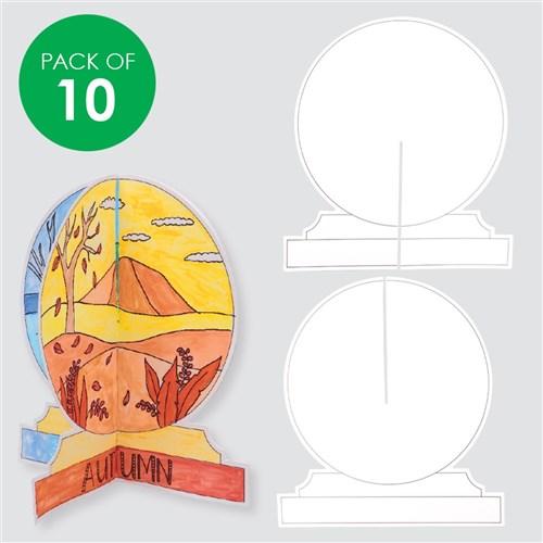 3D Cardboard Globes - White - Pack of 10