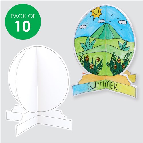 3D Cardboard Globes - White - Pack of 10