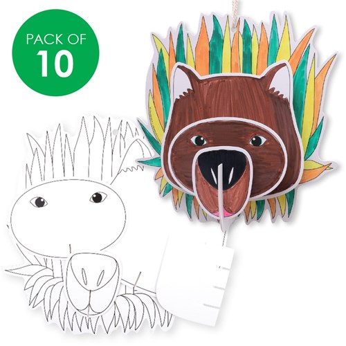 3D Cardboard Wall Hangings - Wombat - Pack of 10