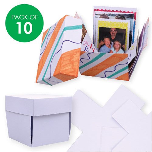 Cardboard Explosion Boxes - White - Pack of 10