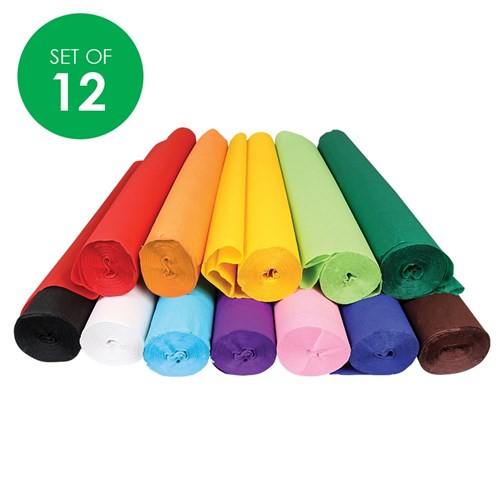 Crepe Paper Logs - 25 Metres - Set of 12 Colours