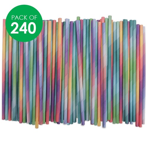 Recyclable Paper Straws - Mixed Colours - Pack of 240