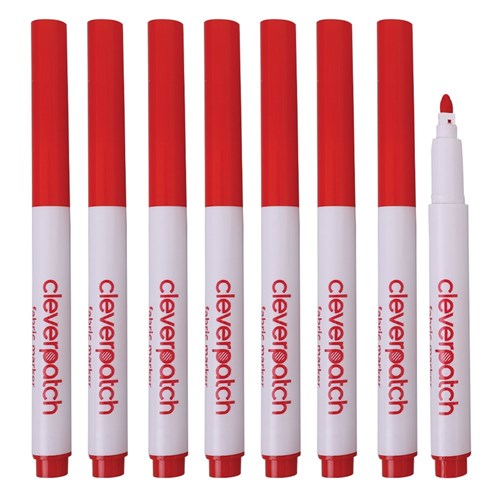 CleverPatch Fabric Markers - Red - Pack of 8