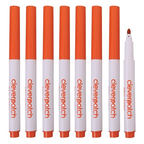 CleverPatch Fabric Markers - Orange - Pack of 8