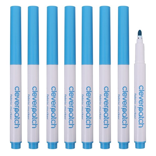 CleverPatch Fabric Markers - Light Blue - Pack of 8