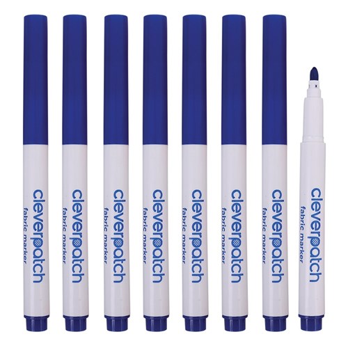 CleverPatch Fabric Markers - Dark Blue - Pack of 8