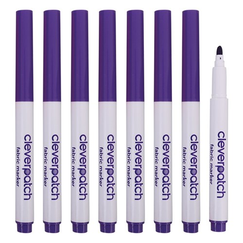CleverPatch Fabric Markers - Purple - Pack of 8