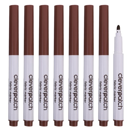 CleverPatch Fabric Markers - Brown - Pack of 8