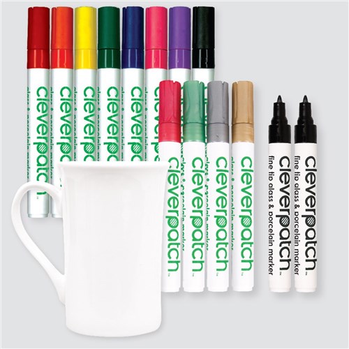 Flared Porcelain Mugs & Markers Bumper Pack